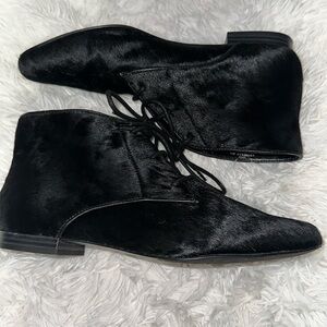 LOGO By Lori Goldstein Adrienne Black Calf Hair Booties Boots Dress Shoes Size9M